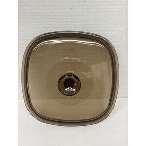 Vintage Pyrex Visions Amber Glass Square Lid Replacement Casserole Top A-9-C 7x7